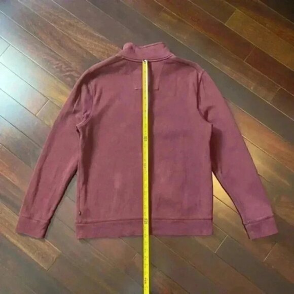 Nautica 1/4 Zip Pullover Sweater Maroon Burgundy Cotton Size Medium - Picture 9 of 13